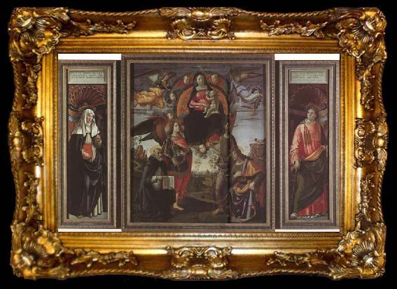 framed  Domenicho Ghirlandaio Madonna in der Gloriole mit Heiligen, ta009-2